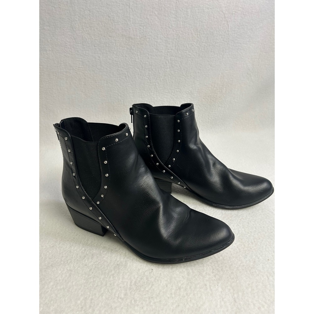 Edgy Rocker Esprit Womens 8.5M Black Studded Teigan Chelsea Ankle Boot